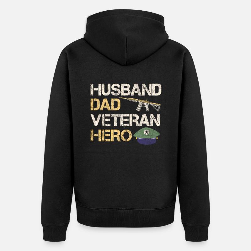 Veteran Medicated Dysfunctional - Unisex Premium Bio Zip Hoodie - Schwarz