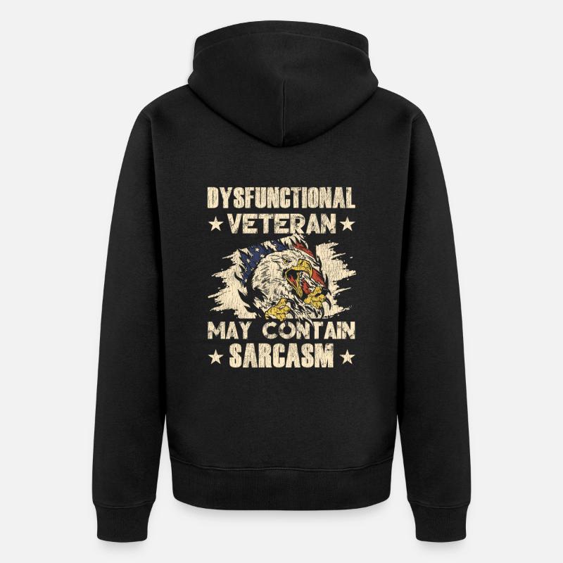 Vétéran Médicamenté Dysfonctionnel - Veste à capuche bio Premium Unisexe - noir