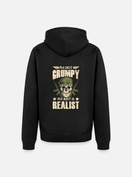 Veteran Medicated Dysfunctional - Unisex Premium Bio Zip Hoodie - Schwarz