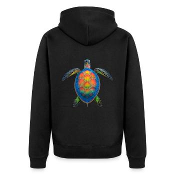 Amoureux des tortues de mer Motif safari animalier - Veste à capuche bio Premium Unisexe - noir - Dos - Nico (187cm)