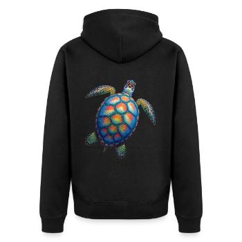 Amoureux des tortues de mer Motif safari animalier - Veste à capuche bio Premium Unisexe - noir - Dos - Nico (187cm)