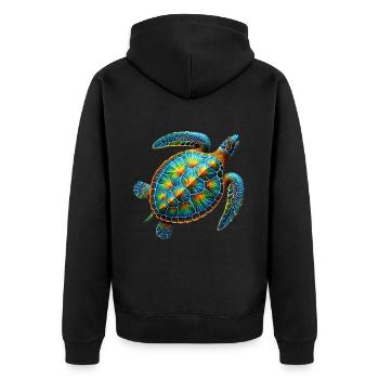 Amoureux des tortues de mer Motif safari animalier - Veste à capuche bio Premium Unisexe - noir - Dos - Nico (187cm)