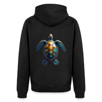 Amoureux des tortues de mer Motif safari animalier - Veste à capuche bio Premium Unisexe - noir - Dos - Nico (187cm)