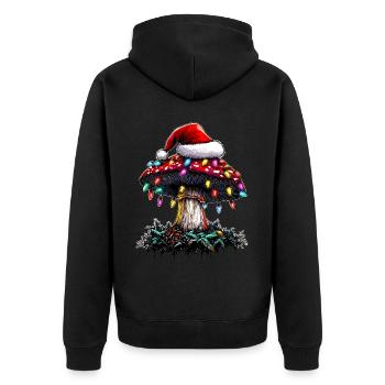 Champignon Cottagecore Esthétique Père Noël - Veste à capuche bio Premium Unisexe - noir - Dos - Nico (187cm)