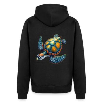 Amoureux des tortues de mer Motif safari animalier - Veste à capuche bio Premium Unisexe - noir - Dos - Nico (187cm)