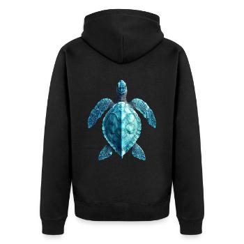 Amoureux des tortues de mer Motif safari animalier - Veste à capuche bio Premium Unisexe - noir - Dos - Nico (187cm)