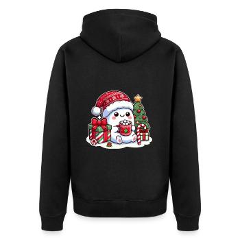 Fantôme dans la fièvre de Noël - Veste à capuche bio Premium Unisexe - noir - Dos - Nico (187cm)