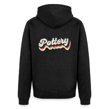 Pottery Ceramics Artist Retro - Unisex Premium Organic Zip Hoodie - black - Back - Nico (187cm)