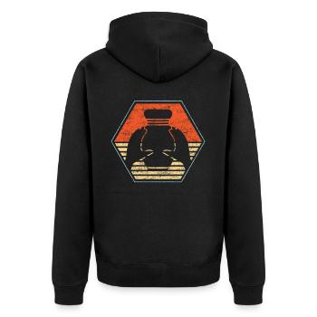 Pottery Ceramics Artist Retro - Unisex Premium Bio Zip Hoodie - Schwarz - Hinten - Nico (187cm)