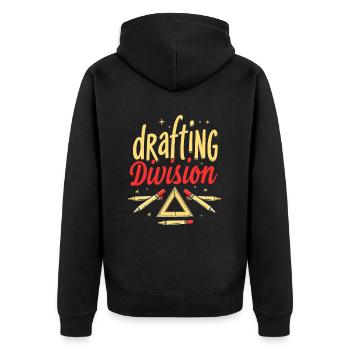 Writer Team - Unisex Premium Organic Zip Hoodie - black - Back - Nico (187cm)