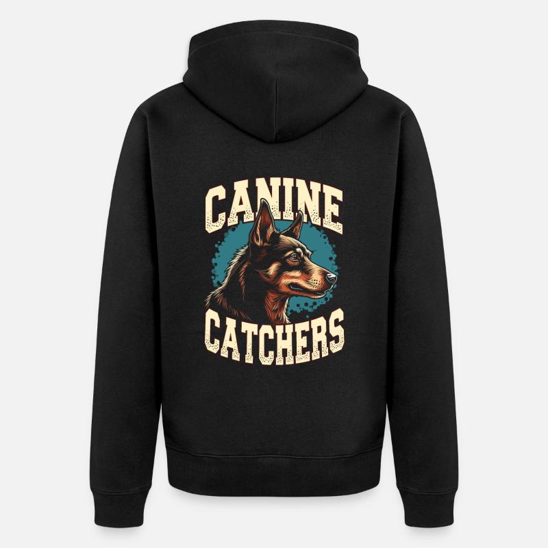 Équipe d’attrapeurs de chiens - Veste à capuche bio Premium Unisexe - noir