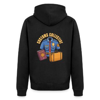 Zollbeamte Team - Unisex Premium Bio Zip Hoodie - Schwarz - Hinten - Nico (187cm)