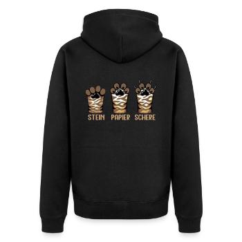 Chat Pierre Papier Ciseaux Patte Jeu Drôle - Veste à capuche bio Premium Unisexe - noir - Dos - Nico (187cm)