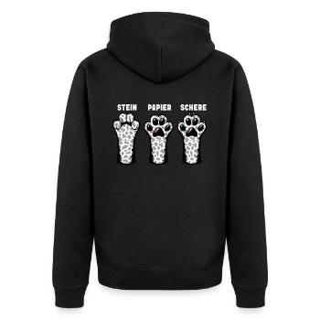 Chat Pierre Papier Ciseaux Patte Jeu Drôle - Veste à capuche bio Premium Unisexe - noir - Dos - Nico (187cm)