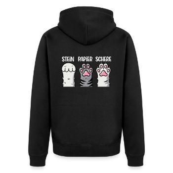 Chat Pierre Papier Ciseaux Patte Jeu Drôle - Veste à capuche bio Premium Unisexe - noir - Dos - Nico (187cm)