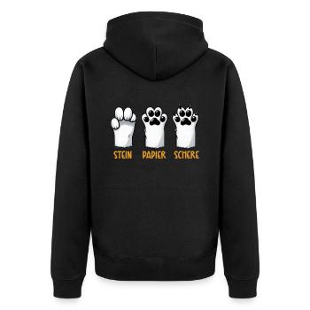 Chat Pierre Papier Ciseaux Patte Jeu Drôle - Veste à capuche bio Premium Unisexe - noir - Dos - Nico (187cm)