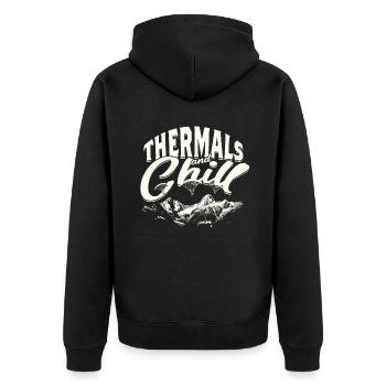 Paramotoring Paramotor Thermals And Chill - Unisex Premium Organic Zip Hoodie - black - Back - Nico (187cm)
