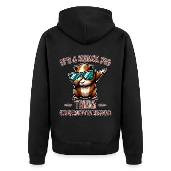 Guinea Pig Saying, Guinea Pig Gift - Unisex Premium Organic Zip Hoodie - black - Back - Nico (187cm)