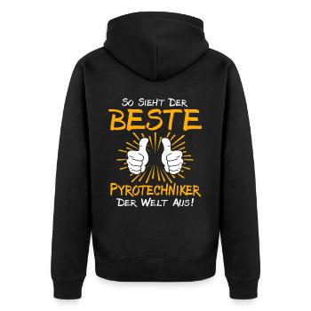 Pyrotechnician Gift Idea - Unisex Premium Organic Zip Hoodie - black - Back - Nico (187cm)