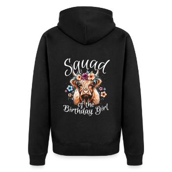 Escouade De La Fille D’anniversaire - Veste à capuche bio Premium Unisexe - noir - Dos - Nico (187cm)