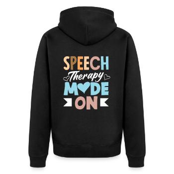 Logopäde Modus An Sprachtherapeut - Unisex Premium Bio Zip Hoodie - Schwarz - Hinten - Nico (187cm)
