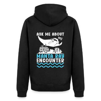 Manta Rays Great Manta Sea Creatures - Unisex Premium Organic Zip Hoodie - black - Back - Nico (187cm)