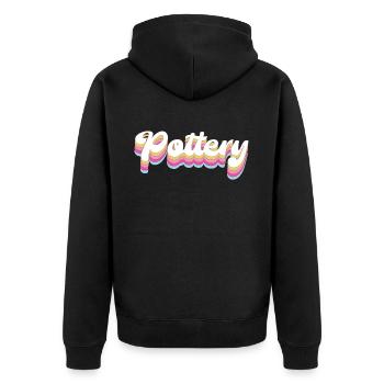 Pottery Ceramics Artist Retro - Unisex Premium Bio Zip Hoodie - Schwarz - Hinten - Nico (187cm)