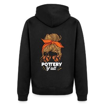 Pottery Ceramics Artist Girl - Unisex Premium Bio Zip Hoodie - Schwarz - Hinten - Nico (187cm)
