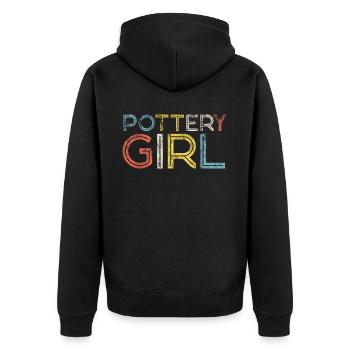 Pottery Ceramics Artist Retro - Unisex Premium Organic Zip Hoodie - black - Back - Nico (187cm)