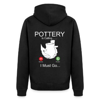 Pottery Ceramics Artist Phone - Unisex Premium Organic Zip Hoodie - black - Back - Nico (187cm)