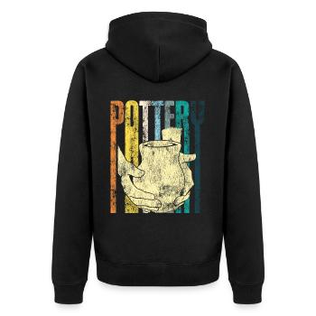 Pottery Ceramics Artist Retro - Unisex Premium Bio Zip Hoodie - Schwarz - Hinten - Nico (187cm)