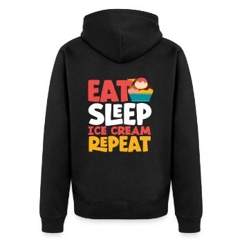 Amateur de crème glacée manger dormir crème glacée répéter - Veste à capuche bio Premium Unisexe - noir - Dos - Nico (187cm)