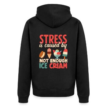 Stress dû au manque d’amateurs de glaces - Veste à capuche bio Premium Unisexe - noir - Dos - Nico (187cm)