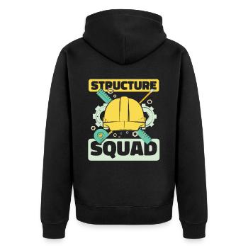 Civil Engineer Team - Unisex Premium Organic Zip Hoodie - black - Back - Nico (187cm)