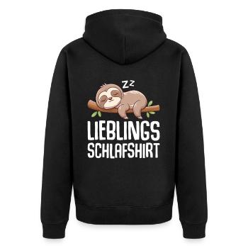 Chemise de nuit préférée Lève-tard Morning Grouches - Veste à capuche bio Premium Unisexe - noir - Dos - Nico (187cm)