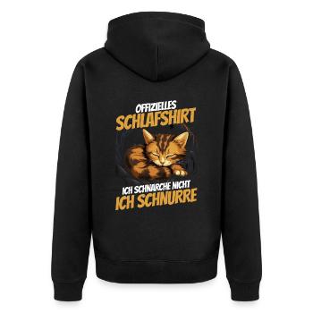 Official Sleep Shirt - Cute Cat in the Nest - Unisex Premium Organic Zip Hoodie - black - Back - Nico (187cm)