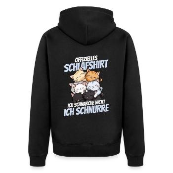 lustOffizielles Schlafshirt - Niedliche Katzenfami - Unisex Premium Bio Zip Hoodie - Schwarz - Hinten - Nico (187cm)
