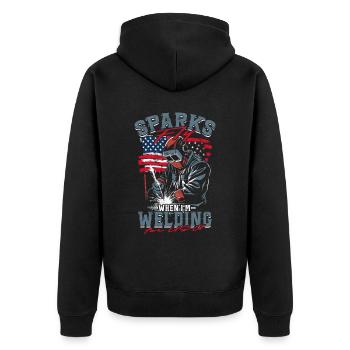 Welder Welding Specialist - Unisex Premium Organic Zip Hoodie - black - Back - Nico (187cm)