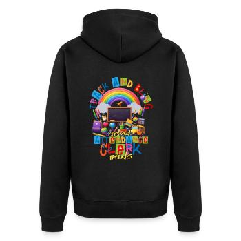 Sekretärin Für Anwesenheit Attendance Clerk Thing - Unisex Premium Bio Zip Hoodie - Schwarz - Hinten - Nico (187cm)