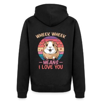 Guinea Pig Saying, Guinea Pig Gift - Unisex Premium Organic Zip Hoodie - black - Back - Nico (187cm)