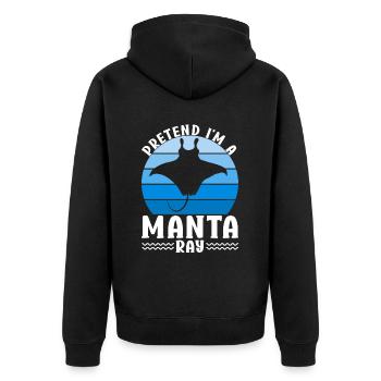 Manta Rays Great Manta Sea Creatures - Unisex Premium Organic Zip Hoodie - black - Back - Nico (187cm)
