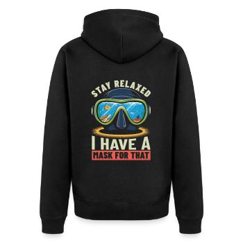 Commercial diver - Unisex Premium Organic Zip Hoodie - black - Back - Nico (187cm)