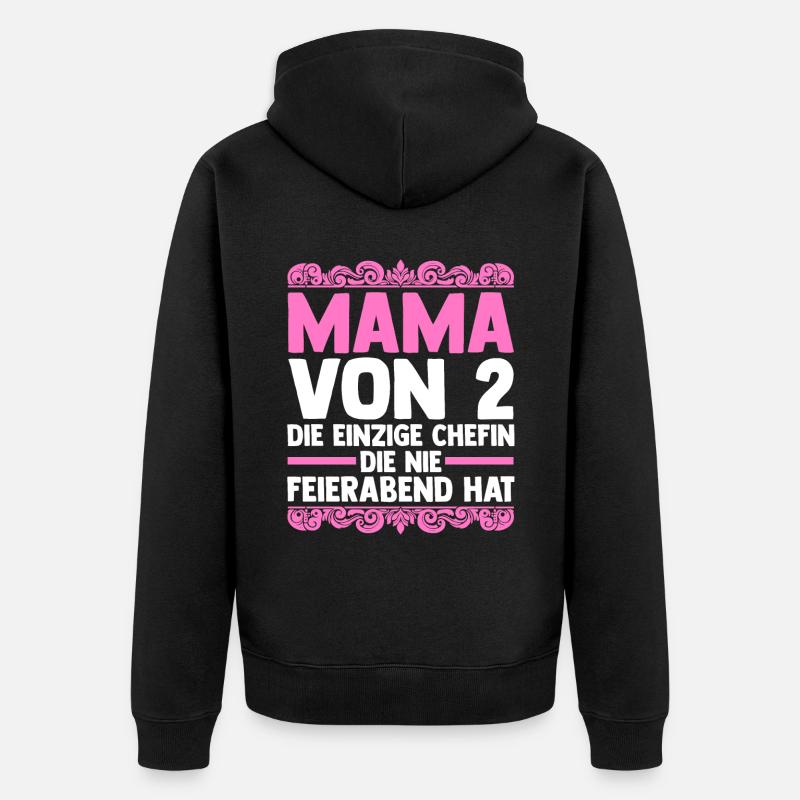 Maman de 2 enfants - Veste à capuche bio Premium Unisexe - noir