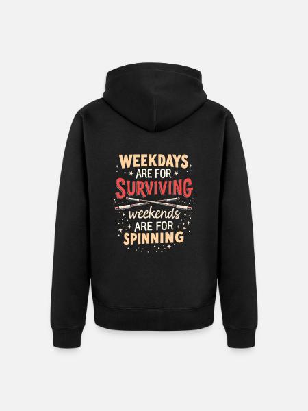 Stabdrehen Baton Twirling - Unisex Premium Bio Zip Hoodie - Schwarz
