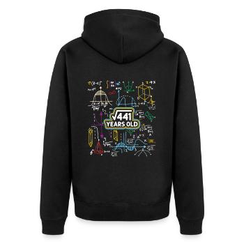 21st Birthday Square Root of 441 21 Years Old - Unisex Premium Organic Zip Hoodie - black - Back - Nico (187cm)