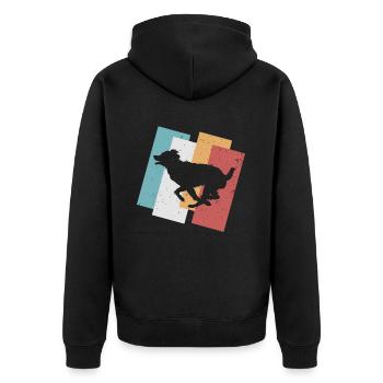 Berger australien Chien Australien rétro - Veste à capuche bio Premium Unisexe - noir - Dos - Nico (187cm)