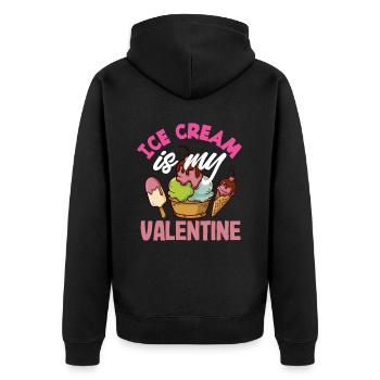 La crème glacée est ma Saint-Valentin pour la glace - Veste à capuche bio Premium Unisexe - noir - Dos - Nico (187cm)