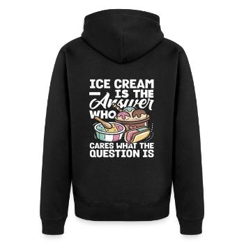 Les amateurs de glaces sont la réponse - Veste à capuche bio Premium Unisexe - noir - Dos - Nico (187cm)