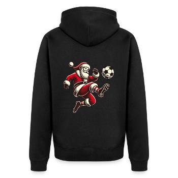 fSoccer playing Santa Claus - Unisex Premium Organic Zip Hoodie - black - Back - Nico (187cm)