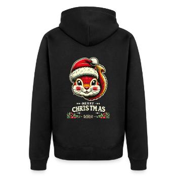 Merry Christmas Nutcracker Squirrel - Unisex Premium Organic Zip Hoodie - black - Back - Nico (187cm)